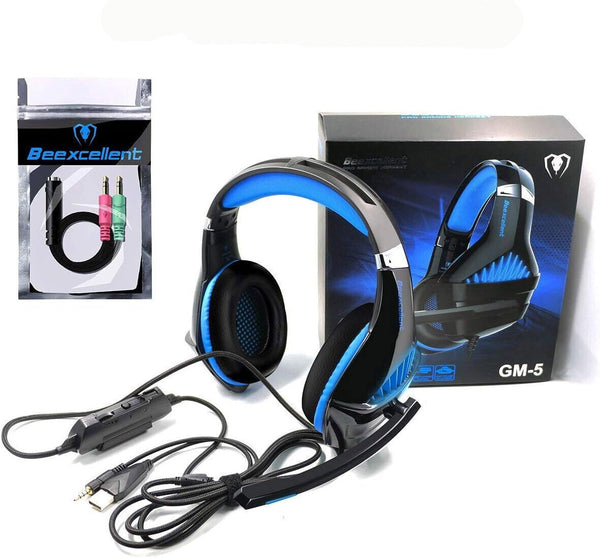Gaming Headset with Microphone for PC PS4 Xbox One PS5 Headphones LED USB Wired