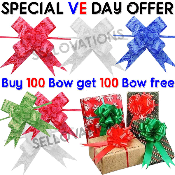 100 Bow Yellow Colour 30 MM String Bows, Basket Pull Bows Basket Knot for Present Wrapping Present Wrap Floral Wine Bottles Decoration