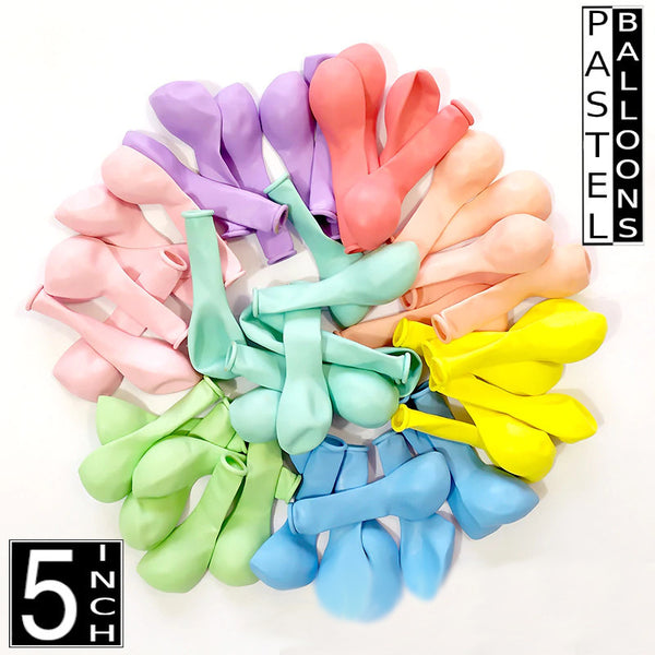 5" inch Small Candy Macron Pastel Colour Latex Balloons Pack of 10/25/50/100
