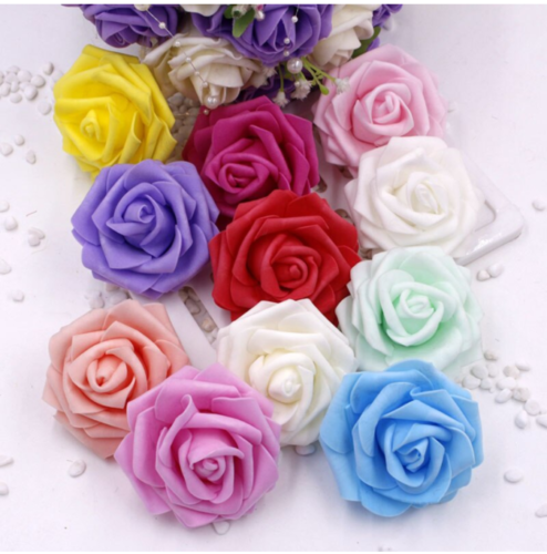 6cm Foam Flowers | Foam Roses | Rose Heads | Flowers Without Stems | Pack of 100, 200, 300, 500 Flowers