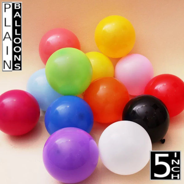 5" inch Small Plain Latex Balloons Pack of 10/25/50/100