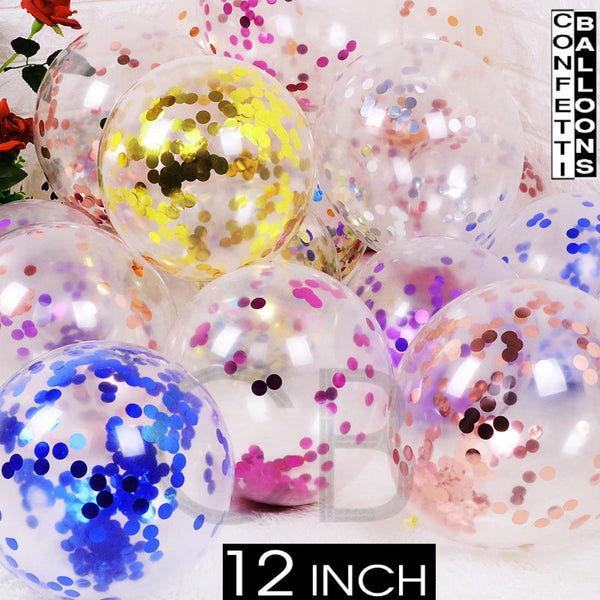 Confetti Filled Clear Transparent 12" Large Balloons