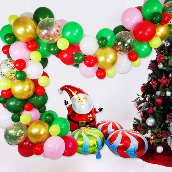 12 inch Red and Green Christmas Balloons