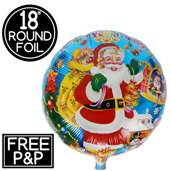 Santa Claus Printed Christmas 18" inch Large Foil Balloons