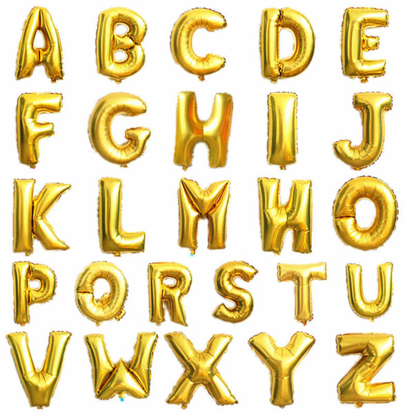 Gold 18" Foil Letters A-Z English Alphabet Letter Foil Balloons