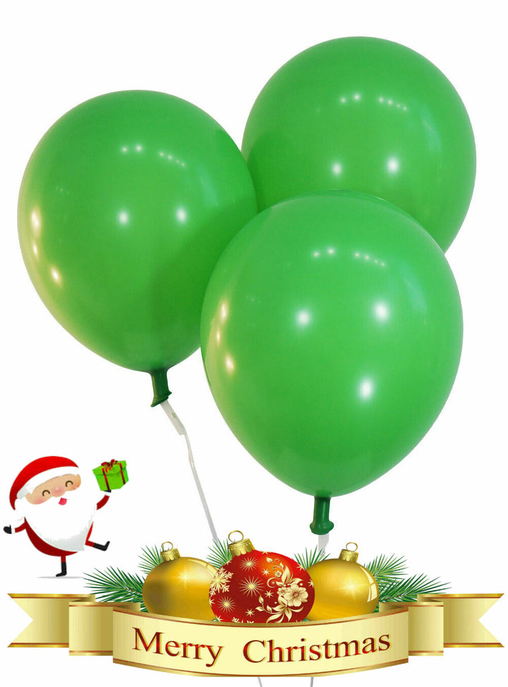 Plain Green Christmas Balloons
