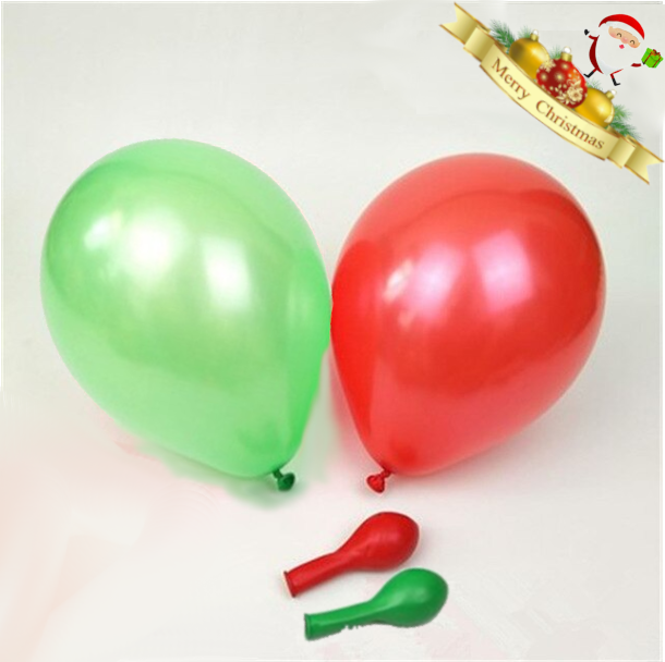 Pearl Red and Green Christmas Balloons