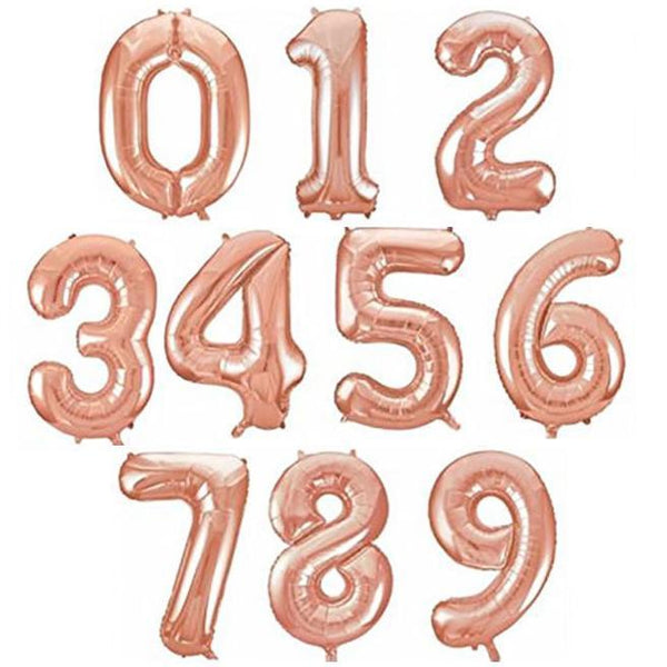 Rose Gold Foil Numbers