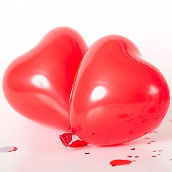 Heart Shaped Valentine 10" inch Large Latex Balloons