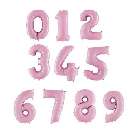 Baby Pink Foil Numbers