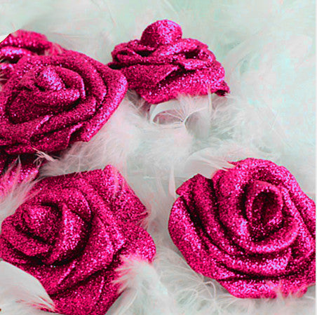 Hot Pink Glitter ROSES