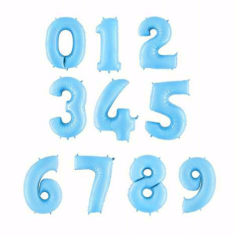 Baby Blue Foil Numbers
