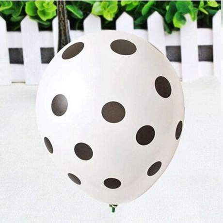 White Polka Dot Printed Balloons