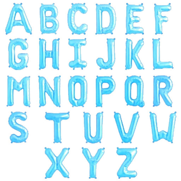 Light Blue 32 inch Foil Letters A-Z English Alphabet Letter Foil Balloons
