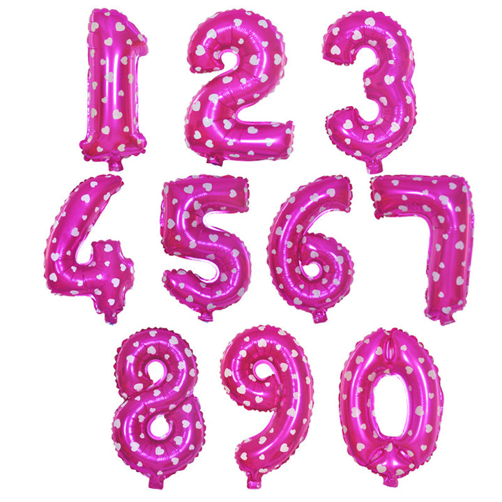 Printed Pink Foil Numbers