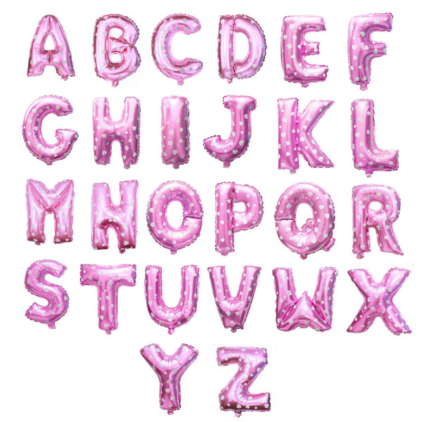 Pink Printed 18" Foil Letters A-Z English Alphabet Letter Foil Balloons