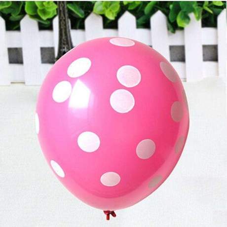 Pink Polka Dot Printed Balloons