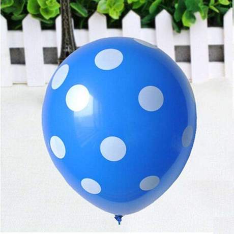 Blue Polka Dot Printed Balloons