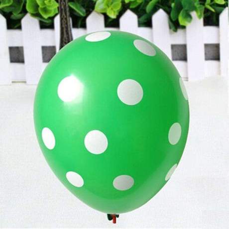 Green Polka Dot Printed Balloons
