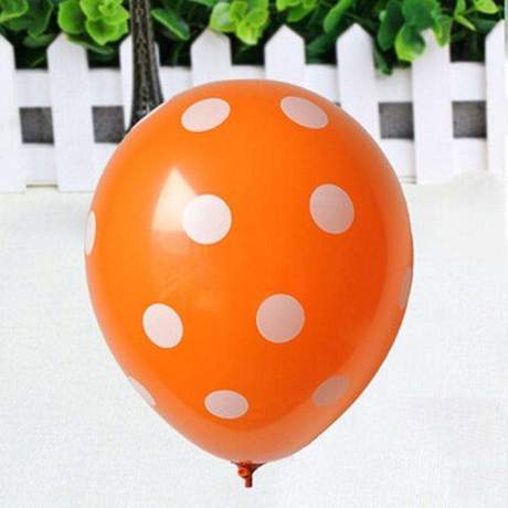 Orange Polka Dot Printed Balloons