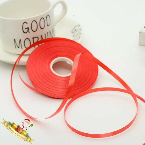 50 Meter RED & GREEN Plain Balloons Curling Ribbon 5mm Wide Polypropylene Ribbon For Christmas Xmas Decorations