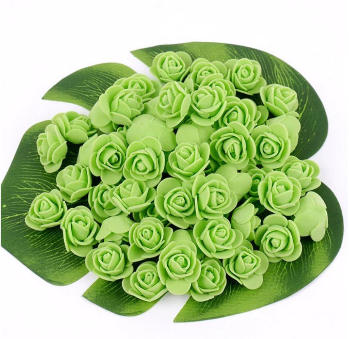 Green 3cm Foam Rose Flowers