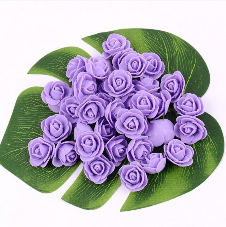 Purple 3cm Foam Rose Flowers