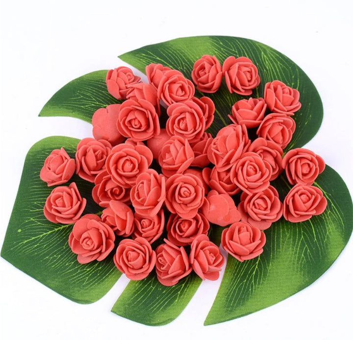 Red 3cm Foam Rose Flowers