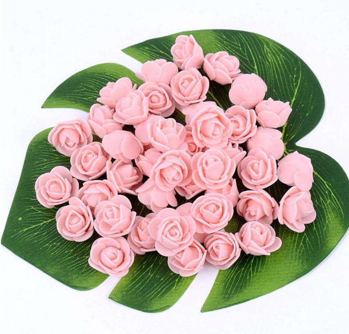 Peach 3cm Foam Rose Flowers