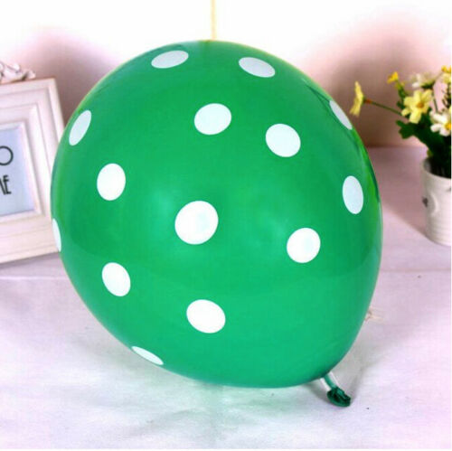 Green Polka Dot Printed 12" inch Latex Balloons For Christmas Xmas Pack of 10/25/50/100