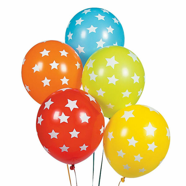 Set Of 10 X 12" inch Star Printed Latex Birthday Party Balloons Decoration ballo
